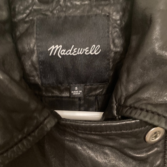 Washed Leather Moto Jacket - Small - TRUE BLACK 89140292 - Picture 5 of 9
